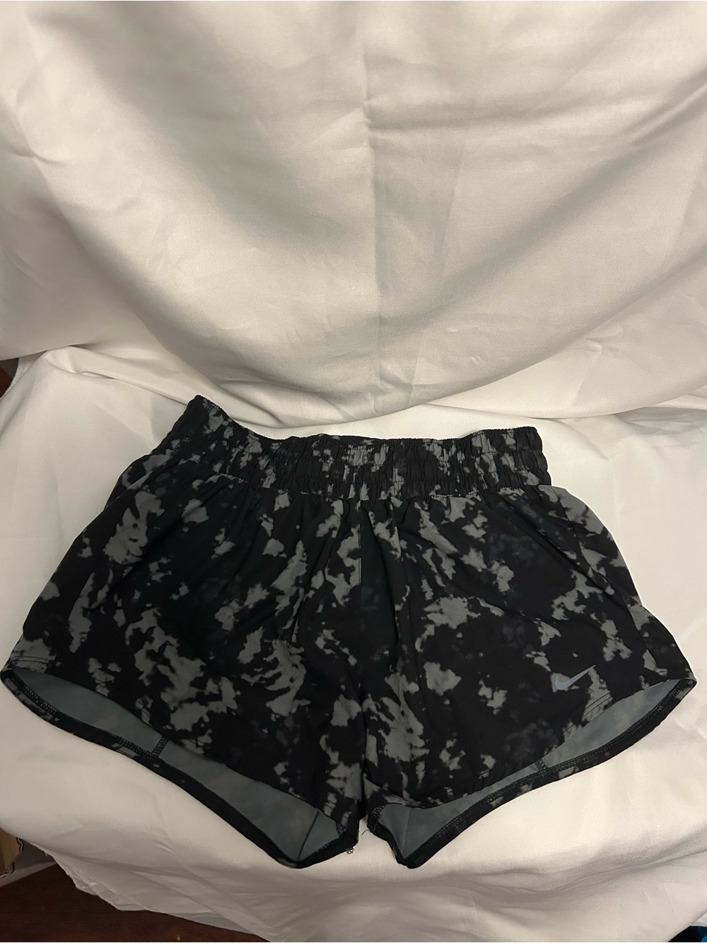 Nike Women's Black & Gray Tie-Dye Running Shorts